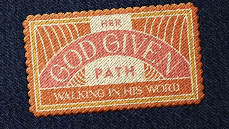 Her God Given Path embroidered faith-based logo patch